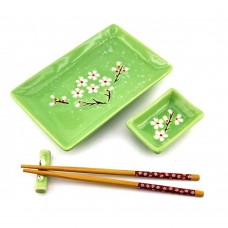 Набір посуду для суші на 1 персону зелений Сакура (34280N)